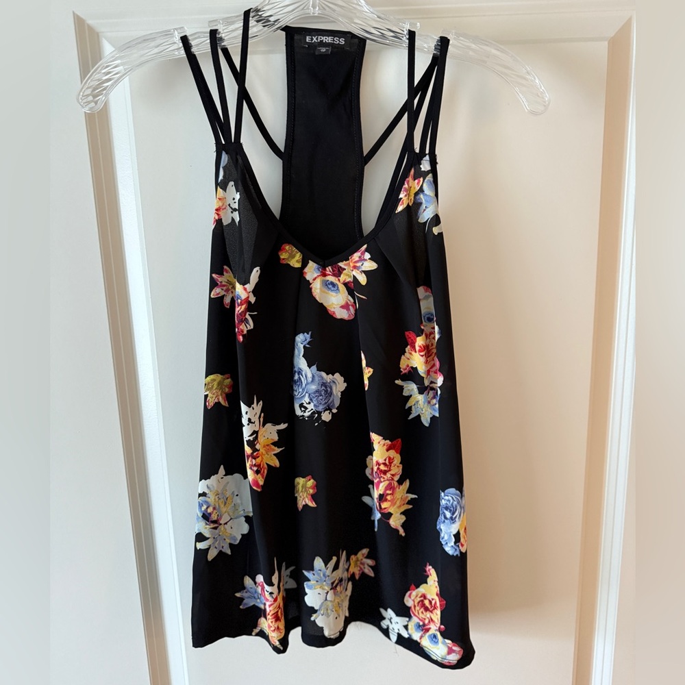 Express Black Floral Women's Camisole Top